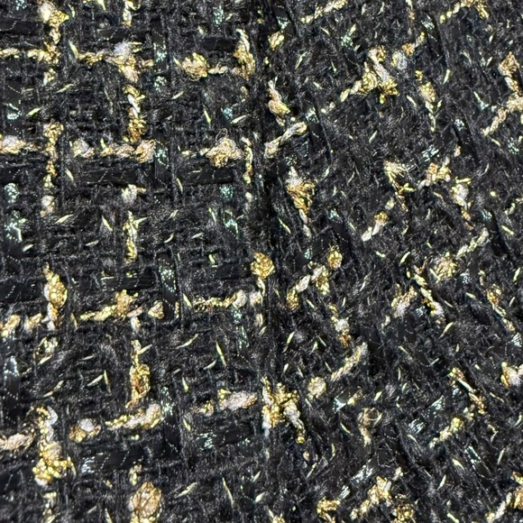 Nanette Lepore Black and Gold Metallic tweed open front blazer - women's Large - Picture 7 of 10